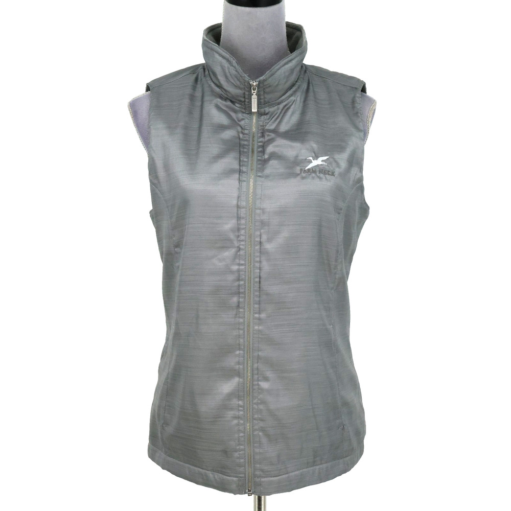 Gear for Sports Vest Womens Medium Gray Softshell Zip Fleece Lined Farm Neck